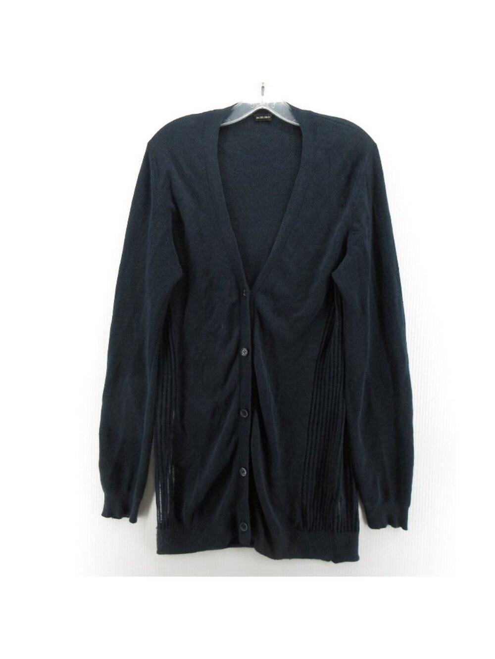 Rachel Comey Sweater Small Navy Linen Cardigan Pointelle Knit Classic